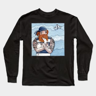 Sailor With His Dog Long Sleeve T-Shirt